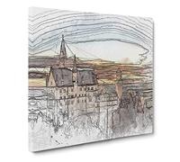 Neuschwanstein Castle Canvas Print | Gallery Wrapped 30mm Frame Wall Art | 14x14 inches | Ready to Hang | Modern Cityscape Picture | Living Room Bedroom Lounge Office