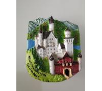 Neuschwanstein Castle Germany 3D Fridge Magnet - Hand-Painted Resin Bavarian Alps Landmark - Decorative Fairy Tale Castle Travel Gift 5.5 x 6.3 cm