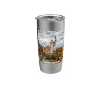 Neuschwanstein Castle Germany Watercolor Print Stainless Steel Insulated Tumbler