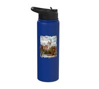 Neuschwanstein Castle Germany Watercolor Print Stainless Steel Insulated Water Bottle