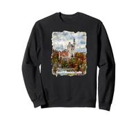 Neuschwanstein Castle Germany Watercolor Print Sweatshirt