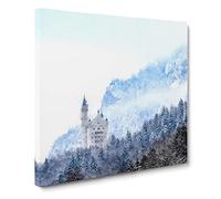 Neuschwanstein Castle in Germany Canvas Print | Gallery Wrapped 30mm Frame Wall Art | 14x14 inches | Ready to Hang | Modern Cityscape Picture | Living Room Bedroom Lounge Office