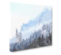 Neuschwanstein Castle in Germany Canvas Print | Gallery Wrapped 30mm Frame Wall Art | 14x14 inches | Ready to Hang | Modern Cityscape Picture | Living Room Bedroom Lounge Office