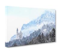 Neuschwanstein Castle In Germany Canvas Print | Gallery Wrapped 30mm Frame Wall Art | 20x14 inches | Ready to Hang | Modern Cityscape Picture | Living Room Bedroom Lounge Office