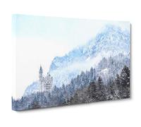 Neuschwanstein Castle in Germany Canvas Print | Gallery Wrapped 30mm Frame Wall Art | 30x20 inches | Ready to Hang | Modern Cityscape Picture | Living Room Bedroom Lounge Office