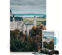 Neuschwanstein Castle Jigsaw Puzzles 1000 Pieces for Teenagers Brain Workout Toy Family Time Art Assembly Creative Gift (38x26cm)