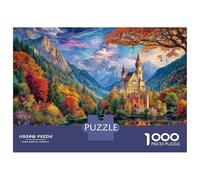 Neuschwanstein Castle Jigsaw Puzzles 1000 Pieces. Whimsical Challenge Toy for Adults Kids Age 14 Years Up 70x50cm/1000pcs