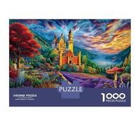 Neuschwanstein Castle Jigsaw Puzzles 1000 Pieces. Whimsical Challenge Toy for Adults Kids Age 14 Years Up 52x38cm/1000pcs