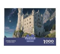 Neuschwanstein Castle Jigsaw Puzzles for Adults 1000 Pieces Landmark Building Fun Game High Difficulty with Letters on Back Home Decoration Beautiful 70x50cm/1000pcs