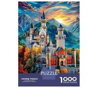 Neuschwanstein Castle Jigsaw Puzzles for Adults Kids.1000 Pieces Puzzle,Whimsical Challenge Toy for Adults& Kids Age 14 Years Up 38x26cm/1000pcs