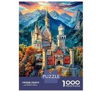 Neuschwanstein Castle Jigsaw Puzzles for Adults Kids.1000 Pieces Puzzle,Whimsical Challenge Toy for Adults& Kids Age 14 Years Up 70x50cm/1000pcs