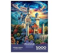 Neuschwanstein Castle Jigsaw Puzzles for Adults Kids.1000 Pieces Puzzle,Whimsical Challenge Toy for Adults& Kids Age 14 Years Up 38x26cm/1000pcs