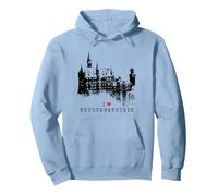 Neuschwanstein Castle Lover Vintage Bavaria I Love Germany Pullover Hoodie, Adult Unisex, Dusty Blue, Small
