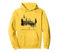 Neuschwanstein Castle Lover Vintage Bavaria I Love Germany Pullover Hoodie, Adult Unisex, Lemon Yellow, Large