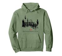 Neuschwanstein Castle Lover Vintage Bavaria I Love Germany Pullover Hoodie, Adult Unisex, Sage Green, Medium