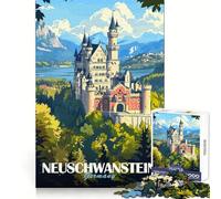 Neuschwanstein Castle Poster Jigsaw Puzzles 1000 Piece for Adults Memory Boost Indoor Fun Pattern Assembly (50x75cm)