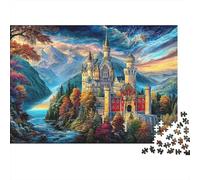 Neuschwanstein Castle Puzzle 1000 Piece Impossible Puzzle for Adults, Family Activity & Challenging Toy 38x26cm/1000pcs
