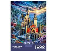 Neuschwanstein Castle Puzzle 1000 Piece, Jigsaw Puzzle Challenge Eco-friendly Paper Puzzle for Adults & for Age 14 And Up 70x50cm/1000pcs