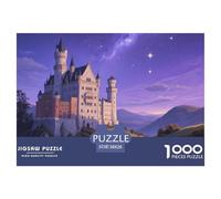 Neuschwanstein Castle Puzzle for Adults 1000 Piece Landmark Building Family Game Challenging with Letters on Back Home Decoration Beautiful 38x26cm/1000pcs