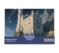 Neuschwanstein Castle Puzzle for Adults 1000 Piece Landmark Building Fun Game Challenging with Letters on Back Home Decoration Beautiful 38x26cm/1000pcs