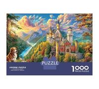 Neuschwanstein Castle Puzzles 1000 Piece. Impossible Puzzles Challenge Toy for Adults& Kids Age 14 Years Up 38x26cm/1000pcs