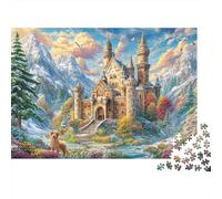 Neuschwanstein Castle Puzzles 1000 Piece. Impossible Puzzles Challenge Toy for Adults& Kids Age 14 Years Up 38x26cm/1000pcs