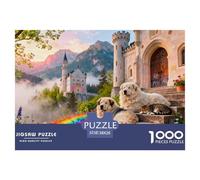 Neuschwanstein Castle Wooden Jigsaw Puzzle Waterproof 1000 Piece Puzzles for Adults Colourful Educational Games