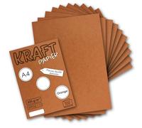 NEUSER PAPER 50x Vintage Kraft paper in orange/rust red DIN A4 21 x 29.7 cm 210 x 297 mm 240 g/m² natural recycled paper, ecological craft cardboard single card UmWelt by GUSTAV NEUSER
