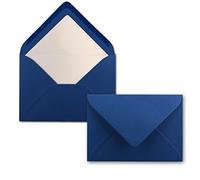 NEUSER PAPIER 25 envelopes dark blue/midnight blue - DIN C6 - lined with white tissue paper - 90 g/m² - 11.4 x 16.2 cm - wet glue -