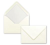 NEUSER PAPIER 25 envelopes natural white - DIN C6 - lined with white tissue paper - 90 g/m² - 11.4 x 16.2 cm - wet glue -