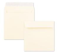 NEUSER PAPIER 25 pieces envelopes square opal white 17 x 17 cm Grammage: 120 grams per m² Self-adhesive flat flap SERIES: