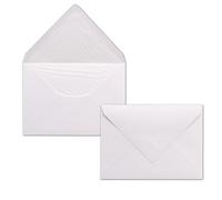 NEUSER PAPIER 25 white envelopes - DIN C6 - lined with white tissue paper - 100 g/m² - 11.4 x 16.2 cm - wet glue - ideal for wedding invitations -