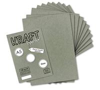 NEUSER PAPIER 50 sheets - Vintage kraft paper in grey DIN A5 120 g/m² grey recycled paper - 21 x 14.8 cm - ecological letter sheets - stationery -