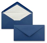 NEUSER PAPIER 50 x DIN long envelopes - dark blue with white silk lining - 11x22 cm - 80 g/m² - ideal for invitations, Christmas cards, greeting cards from The series Farbenfroh