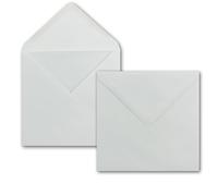 NEUSER PAPIER 50 x Envelope Square 15 x 15 cm in white 100g/m² wet glue with pointed closure flap for very special occasions
