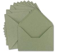 NEUSER PAPIER 50x Vintage envelopes DIN C5 kraft paper 120 g/m² 157 x 225 mm green recycling wet glue pointed flap Environmental by GUSTAV NEUSER