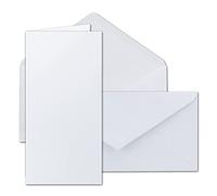 "NEUSER PAPIER" card set including envelopes set of 25 blank invitation cards in bright white DIN long 11 x 22 cm folding card/folding card with envelope GUSTAV NEUSER