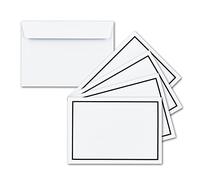NEUSER PAPIER Mourning Envelope, C6, 50 count, Self-Adhesive, White, Black Mourning Frame