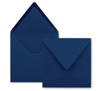 Neuser Square Envelope, Dark Blue, Heavy Quality, Very Sturdy, 110 g/sqm, 158 mm x 158 mm, gummed, Pointed Flap, from The FarbenFroh line by Neuser! 25 Umschläge Midnight Blue