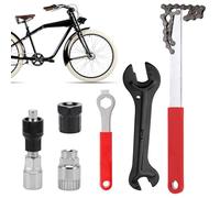 NEUSID 6Pcs Bike Chain Removal Tool Kit, Bicycle Crank Extractor Set with Bike Crankset & Hub Cone Wrench Bicycle Flywheel Chain Sprocket Remover Bottom Bracket & Cassette Lockring Removal Tool