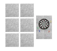 NEUSID Pack of 6 Dart Wall Protectors, Felt Dartboard Wall Protection, Self-Adhesive Spliced Dartboard Background Protection, Dart Protection Wall for Darts Area, Back Panel, 30 x 30 x 1.2 cm (Grey)