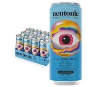 Neutonic Nootropic Productivity Energy Drink | Blue Raspberry 12 Cans | 120mg Natural Caffeine, Zero Sugar | Support Energy, Mental Performance, Cognitive Function | Support Focus, Brain Health