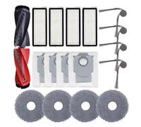 Neutop Replacement Parts Compatible with Roborock Qrevo Curv/Qrevo Curv S5X/Qrevo Edge/Qrevo Edge S5A/Qrevo S5V, Robot Vacuum Accessories 1 Roller Brush 4 Filter 4 Side Brush 4 Mop Pad 4 Dust Bag