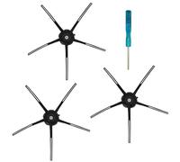 Neutop Replacement Silicone Rubber Side Brush Compatible with Roborock Qrevo S/Pro/Plus/Master, Q7/Q8/Q5 Series, S8/S7/S6/S5/S4 Series Robot Vacuum, Black, 3-Pack.