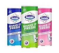 Neutra dol Carpet Freshener Deodoriser Bundle - Shake It Fresh Carpet Powder - Fabric Freshener Odour Eliminator - Original, Super Fresh & Pink - Multipack of 3 x 350g