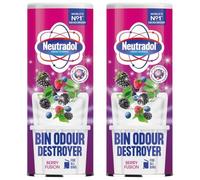 Neutradol Berry Fusion Bin Odour Destroyer 350g Powerful Bin Freshener for All Household Bins Active Deodorising, Eliminates & Neutralises Bad Odours, Long Lasting Freshness 2 Packs