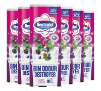 Neutradol Berry Fusion Bin Odour Destroyer 350g Powerful Bin Freshener for All Household Bins Active Deodorising, Eliminates & Neutralises Bad Odours, Long Lasting Freshness 6 Packs