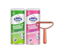 Neutradol Carpet Deodoriser Bundle: 2 Powders Super Fresh & Fresh Pink Bundled With Pet Hair Remover/Lint Remover Tool