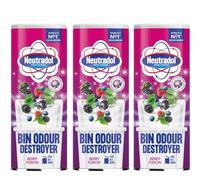 Neutradol Dustbin Odour Destroyer Powder 3 x 350g - Berry Fusion Neutralises tough bin smells instantly with dry, no-mess powder; ideal for indoor & outdoor bins with long-lasting freshness