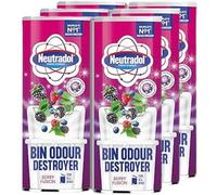 Neutradol Dustbin Odour Destroyer Powder 6x 350g - Berry Fusion Neutralises tough bin smells instantly with dry, no-mess powder; ideal for indoor & outdoor bins with long-lasting freshness